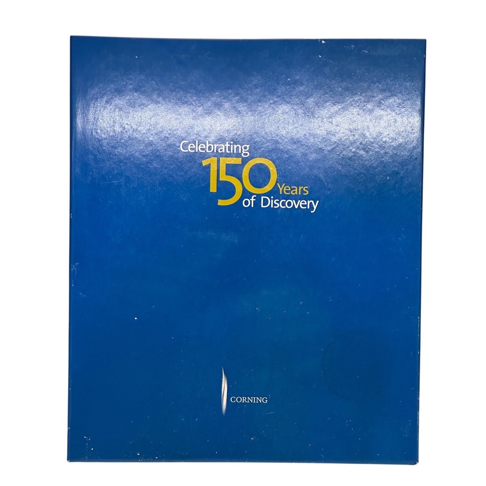 VTG Corning 150 Years of Discovery Book Set Blue Anniversary Innovation History‎